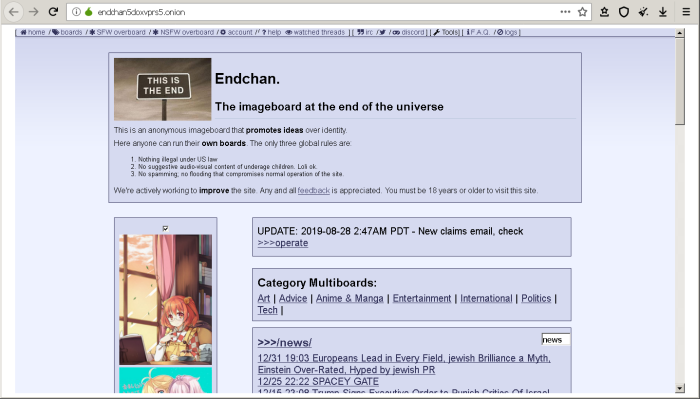 Endchan Hidden Service