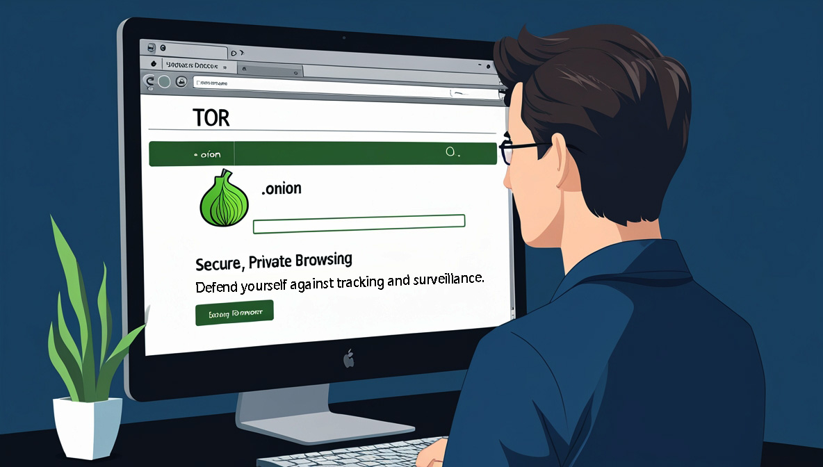 Tor Browser interface for accessing .onion websites anonymously