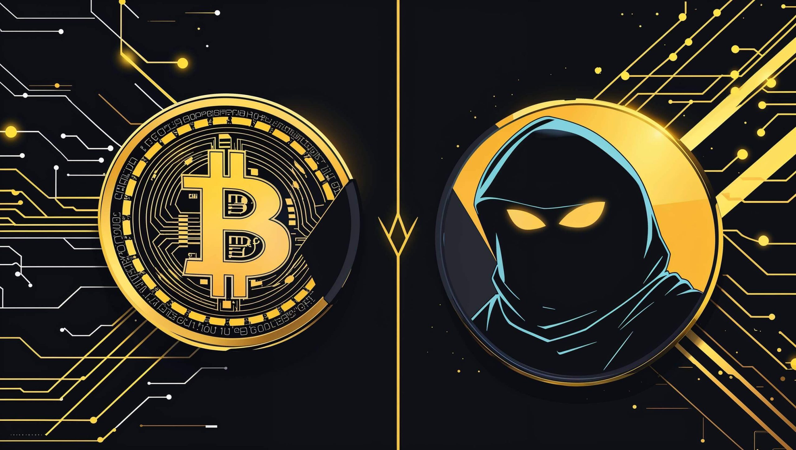 comparison between traditional cryptocurrencies and privacy coins showing transparency and anonymity differences